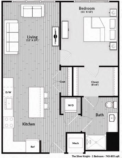 The Silver Knight Floorplan at The Harrison, Newtown Square, PA